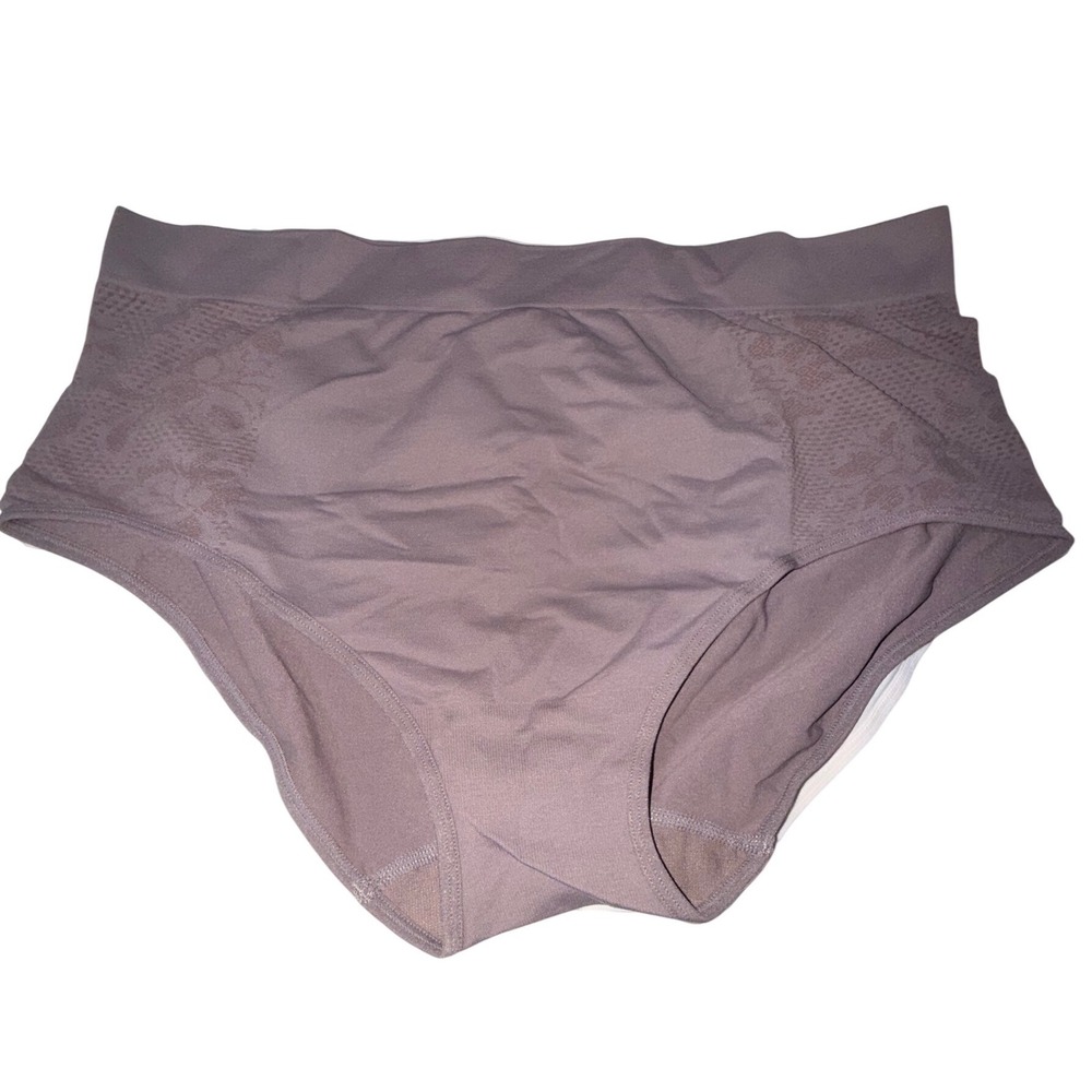 Breezies Seamless Lace Comfort Hi-Cut Panties 3-Pack Latte A606736 3X
